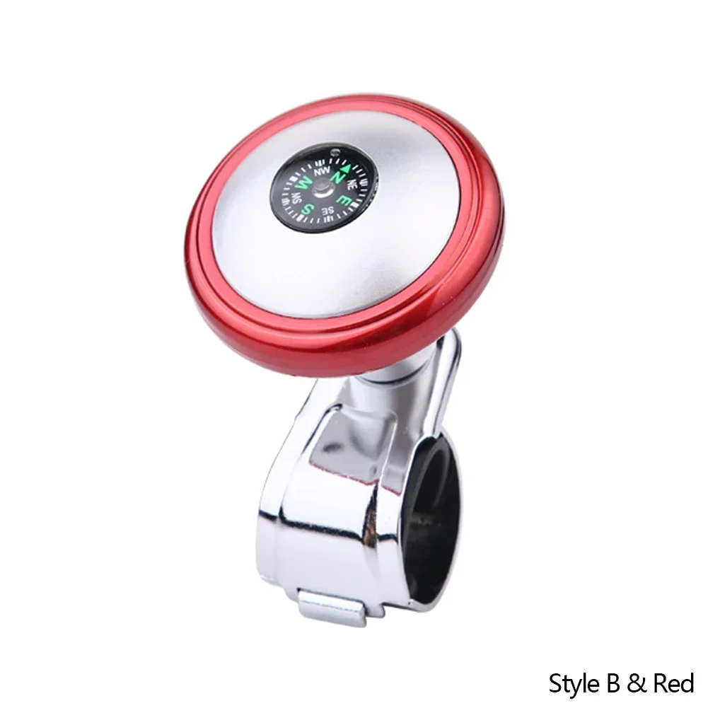Universal 360° Rotating Metal Steering Wheel Spinner Knob with Compass
