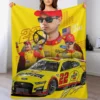 Joey Logano Next Gen Mustang 2022 Throw Blanket Bed Fashionable Plaid on the sofa manga Blankets 1