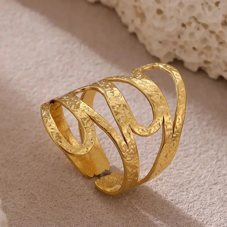 Women Gold Stainless Steel Adjustable