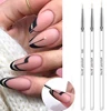 3Pcs/Set Crystal Fine Liner Brush Nail Art Striping Brushes Thin Line Nail Brush Detail Painting Pen Gel Nail Painting Tools 1