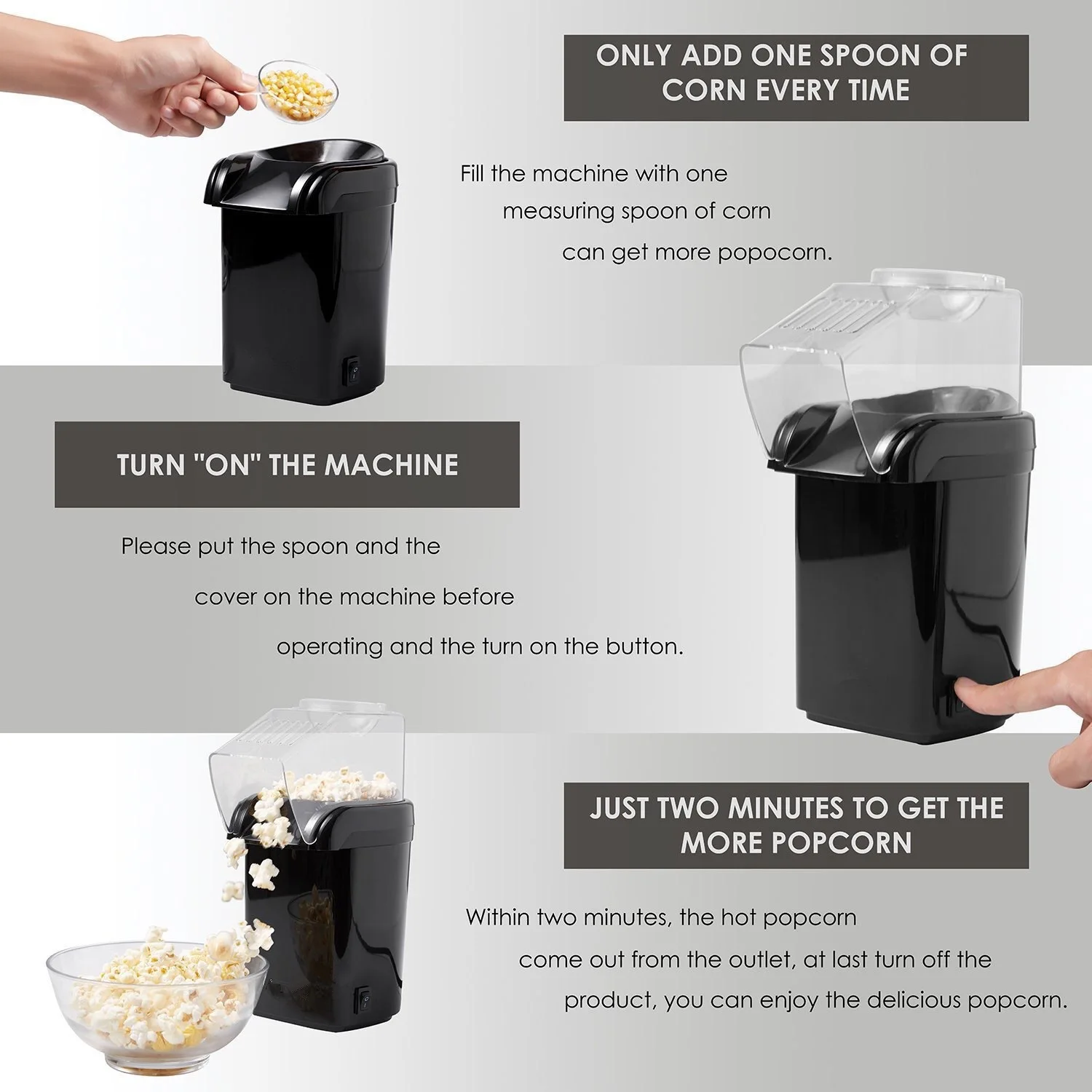 Mvckyi Popcorn Makers Mini Popcorn Machine Electric Household Appliance Machine Fully Automatic For Home Kitchen