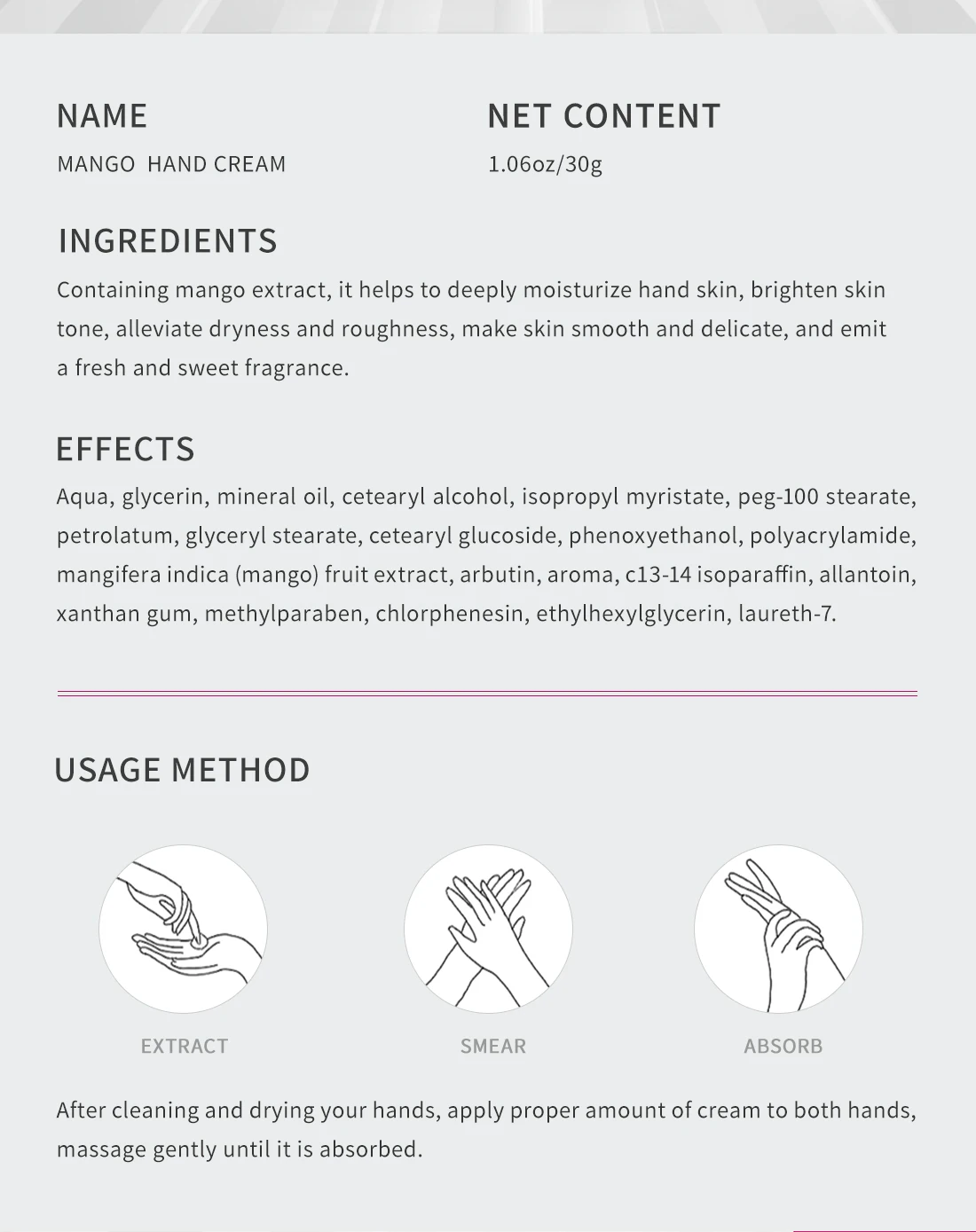 Mango Moisturizing Hand Cream Hyaluronic Acid Whitening To Improve Wrinkles Repair Dull Rough Full Elasticity Nourishing Hand Skin_voghion.com