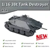 Rc Tank 1/16 German Hetzer Jagdpanzer 38t Light Army Tank Destroyer of World War II IR Battle Smoke Tank Off-Road Vehicle Model 1
