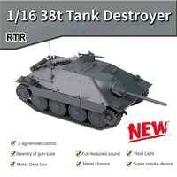 Rc Tank 1/16 German Hetzer Jagdpanzer 38t Light Army Tank Destroyer of World War II IR Battle Smoke Tank Off-Road Vehicle Model 1