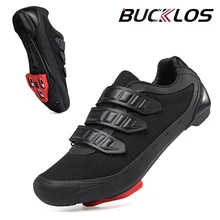 BUCKLOS Cycling Sneaker Road Bike Men's Sneaker with Cleats Professional Bicycle Cleat Shoes for Speed Racing Biking Footwear
