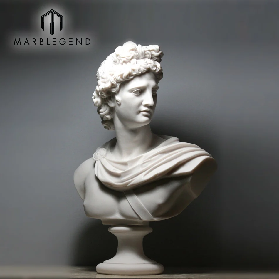 

Greek Roman God Statue Apollo Bust Head Statue Art Sculptures for sale