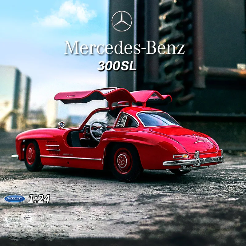 Welly 124 Mercedes Benz 300sl Alloy Sports Car Model Diecast Metal Toy