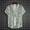 Simple Hawaiian Men's Beach Shirts 3d Flower Print Summer Casual Short Sleeve Daily Street Tops Tees New Fashion Men Clothing 6