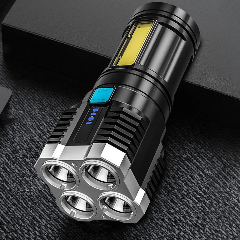 

Мощный фонарик светодиодный COB, боковой фонарь, водонепроницаемый портативный ручной фонарь, 4 режима, многофункциональный для кемпинга, походов, чрезвычайных ситуаций