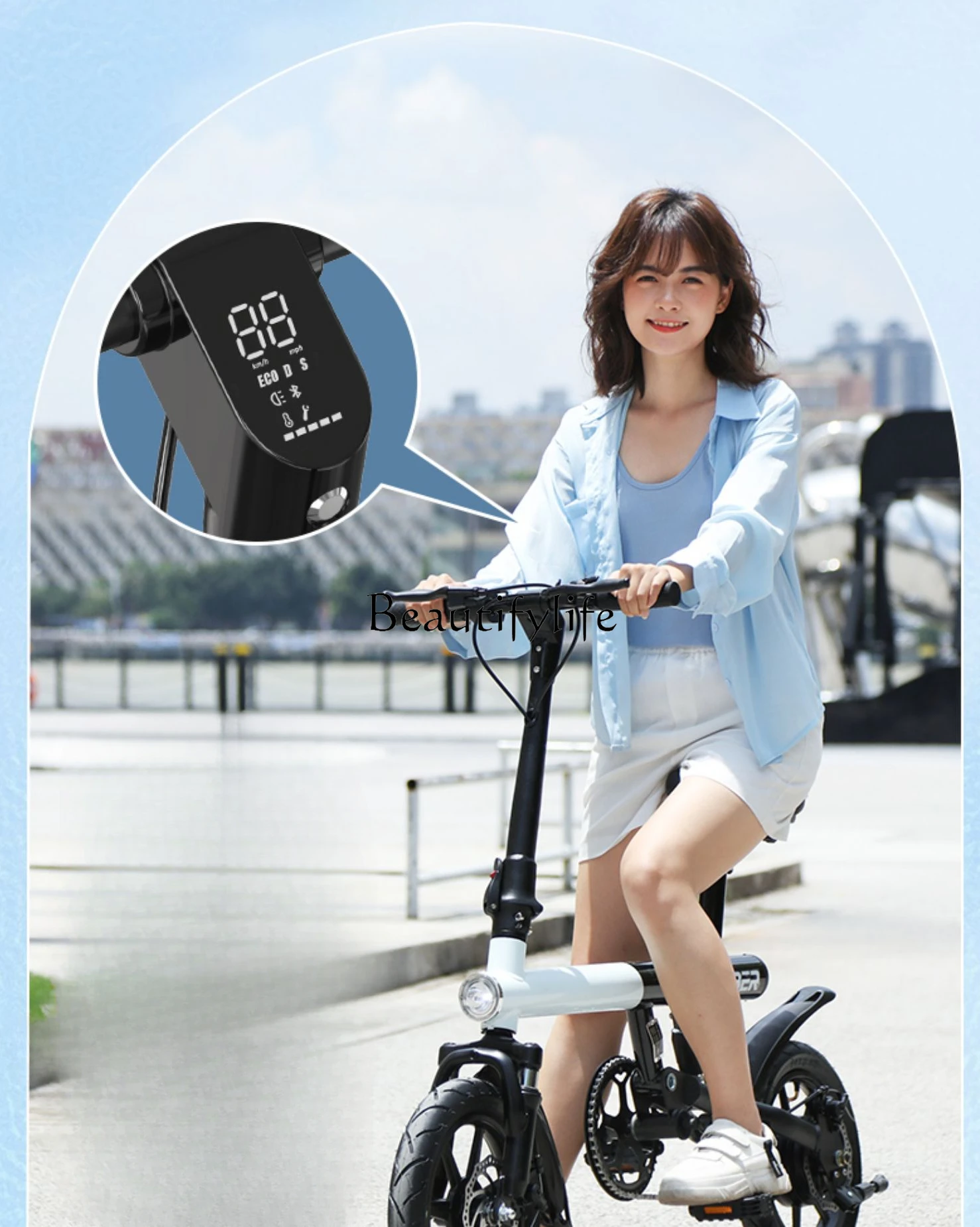 

Smart Electric Power Cart Pedals Portable Mini Folding Scooter