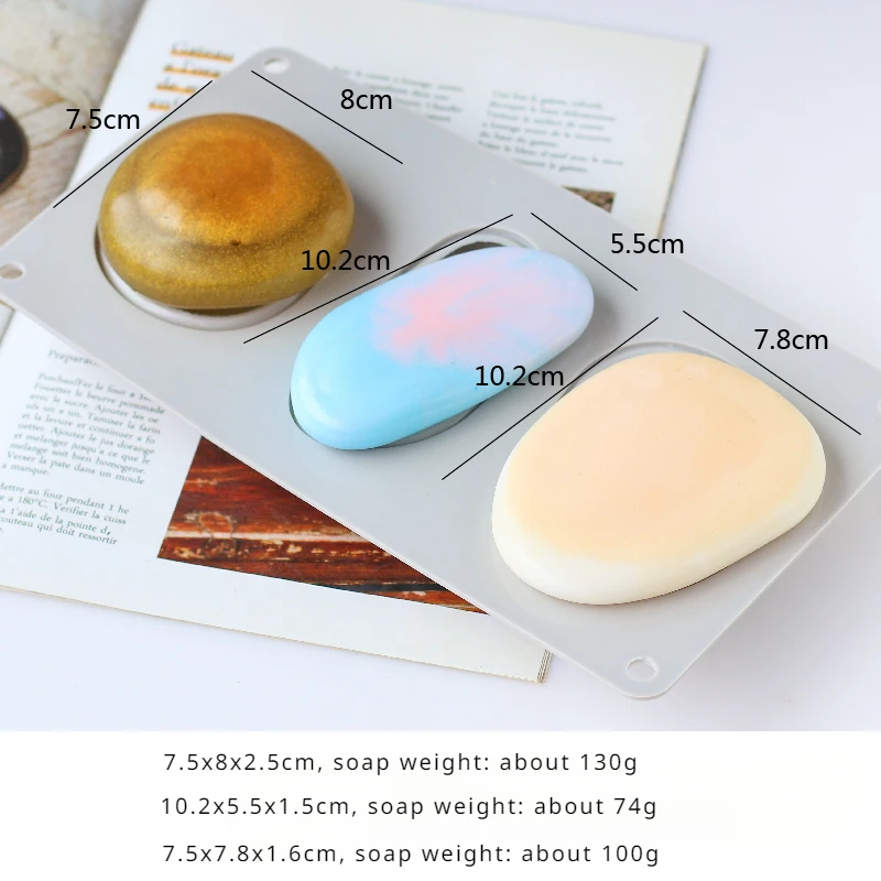 3 Holes Soap Molds Soap Making Stone Arc-shaped Diy Handmade Making Tool Silicone Mould Bathroom Supplies