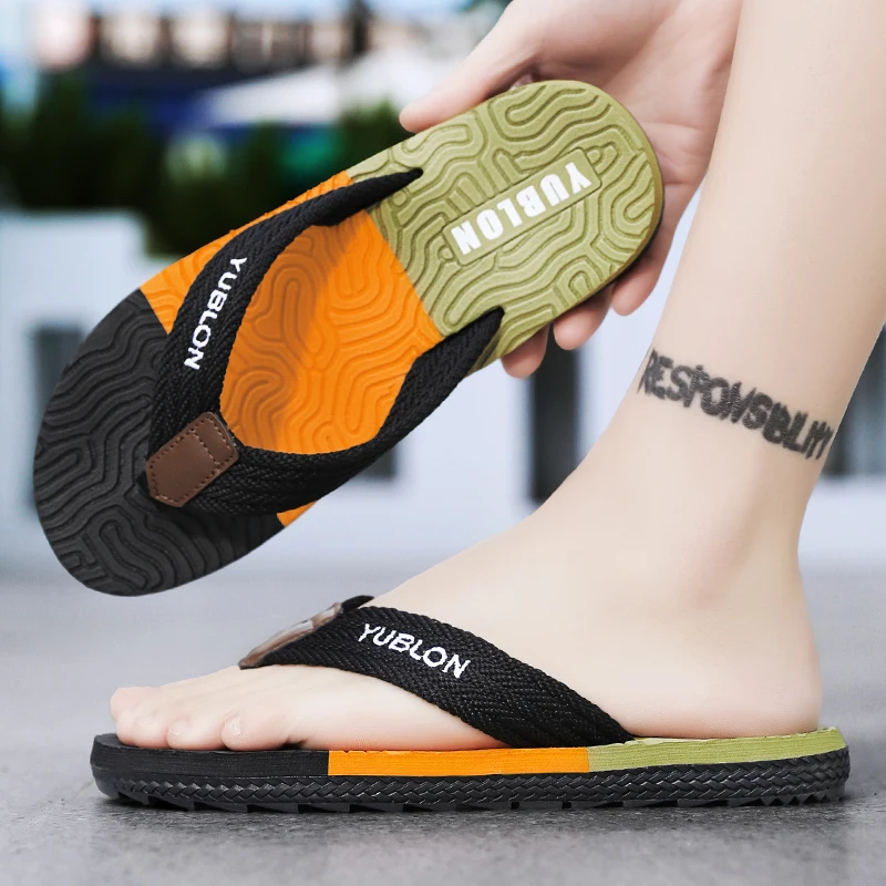 Men Flip Flops Slides Trend Summer Anti-skid Man Slippers Outdoor Light Casual Beach Male Sandals Household Slides for Men