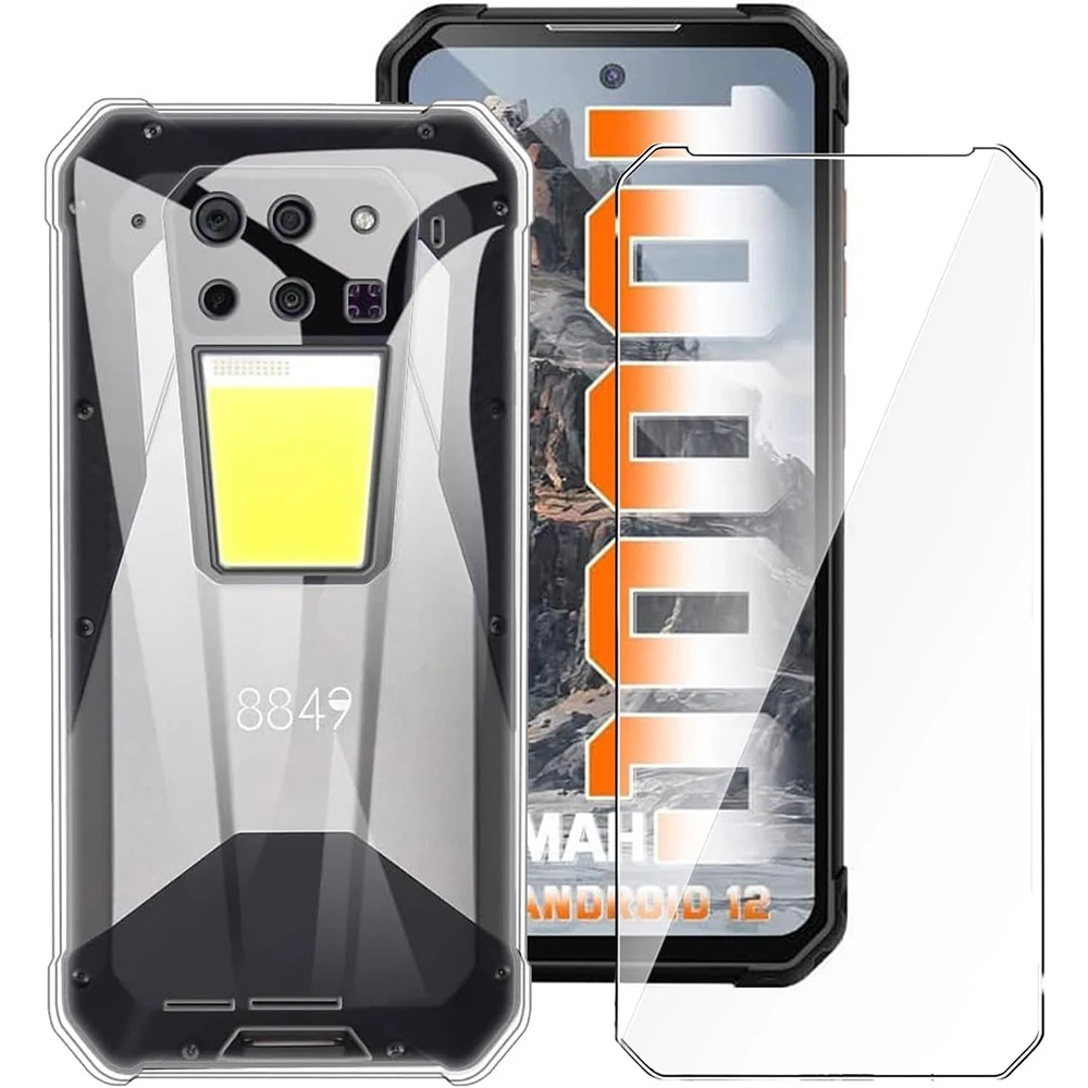Premium Tempered Glass & Clear Shockproof TPU Case Cover