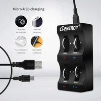 For LIR2032/2025/2016/1632/1620/2477/2430/2440/2450 4 Slot Button Battery Charger 3.6V & USB Interface - Image 4