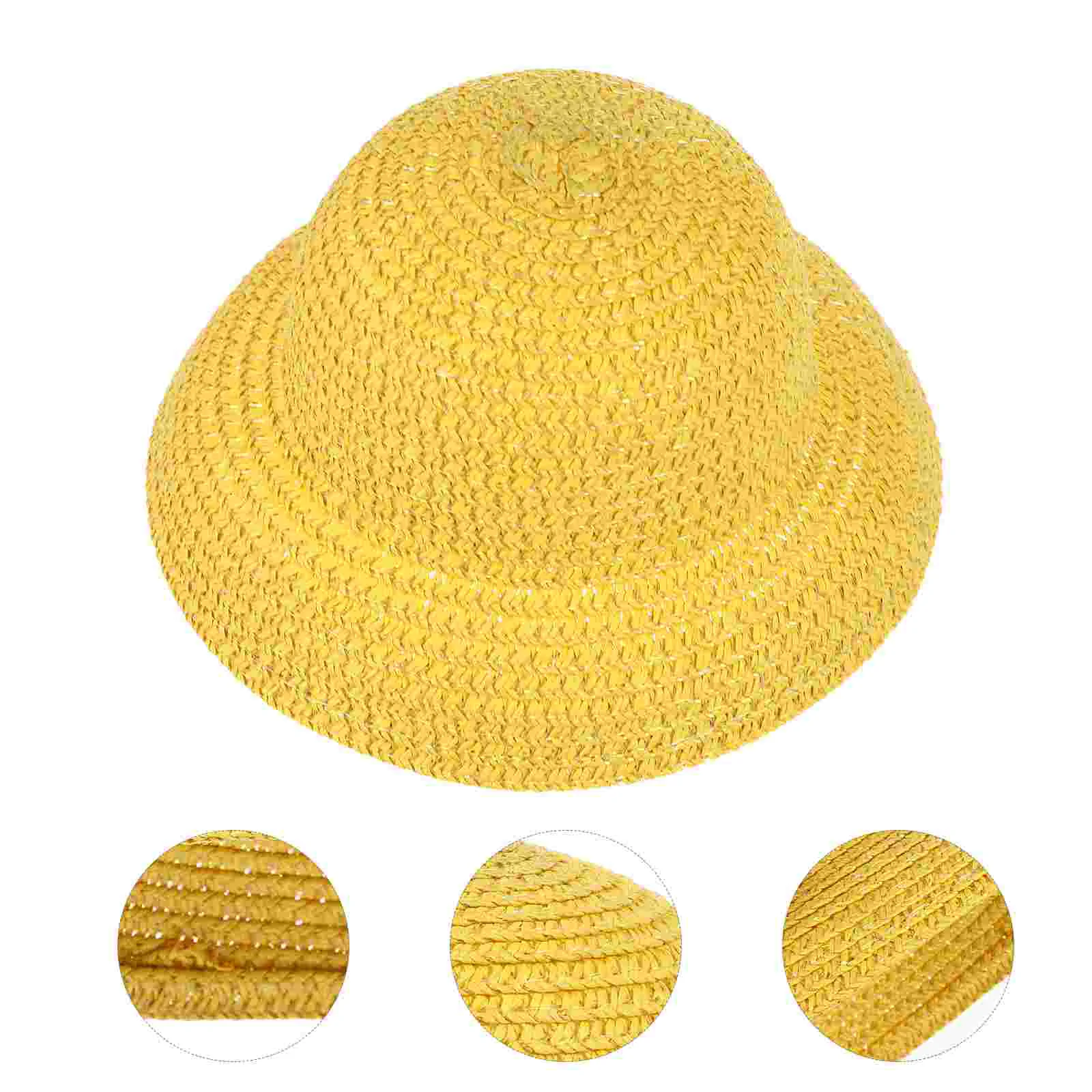 

Mini Straw Hat Craft Accessories Straw Cinco De Mayo Hats Miniature Hat Ornaments