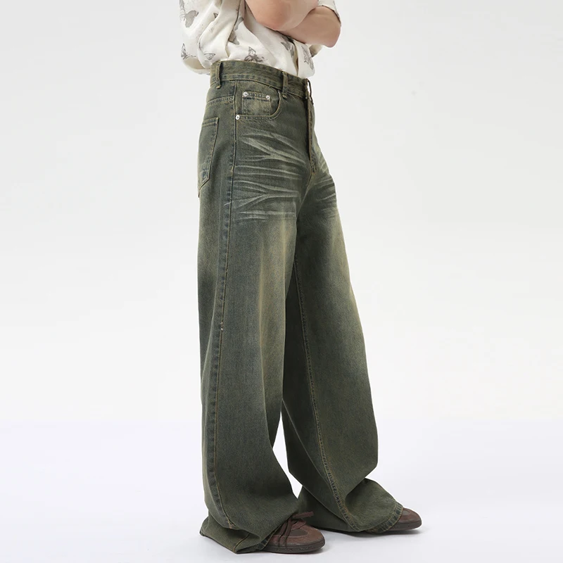 IEFB Fashion Loose Men's Straight Denim Pants American Style Casual Worn-out Design Wide Leg Jeans Summer New Trend 9C6256 4