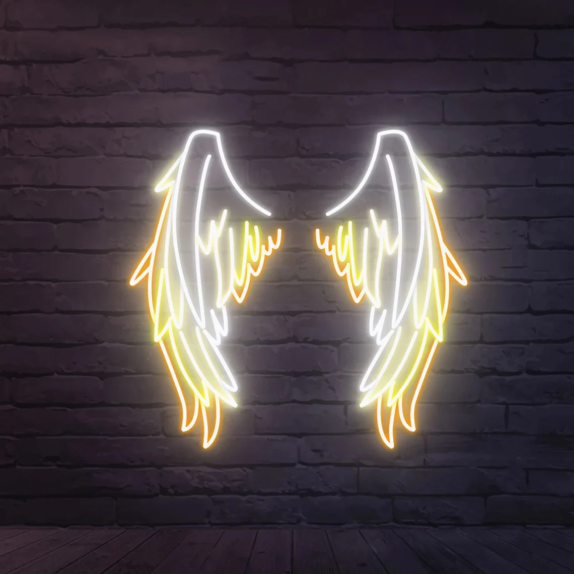 Description Picture 3 of itemAngel Wings with Halo and Text LED Neon Sign Beauty Salon Decoration Neon Signs Custom Bedroom Home Bar Wall Decor Night Lights