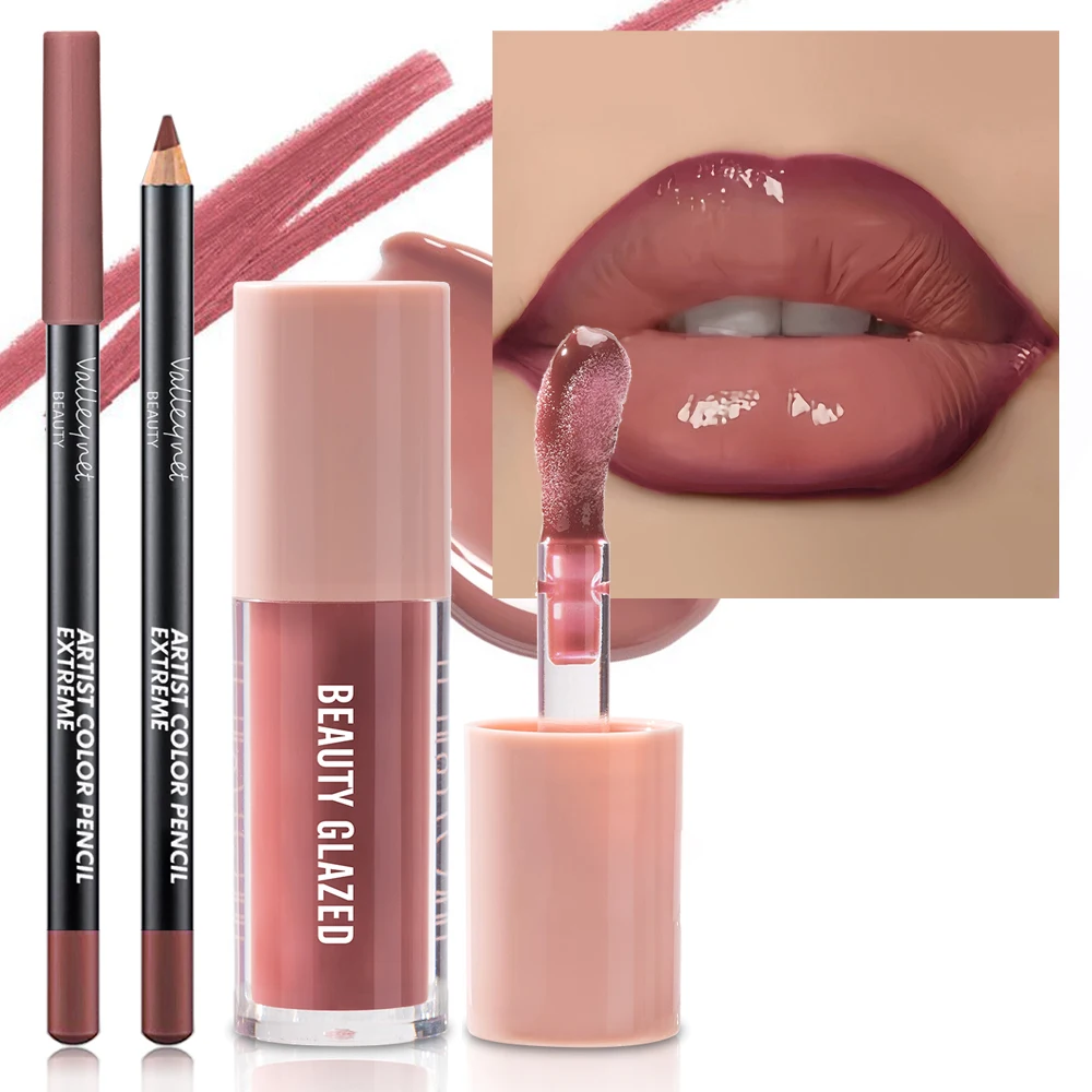 2 unidades/conjunto de maquiagem labial com textura de veludo, efeito fosco, cores vermelhas, marrons, cria um maquiagem labial hidratante e natural 6