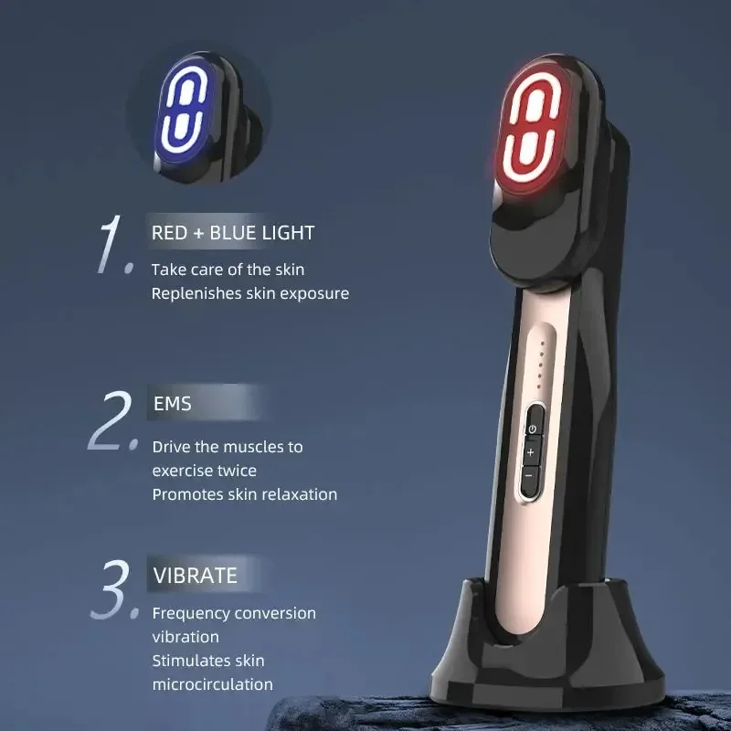 Electric Blue Red Light Micro Current Hair Growth Comb Head Face Body Care Massage Multi Functional All In One Straightener Comb 5
