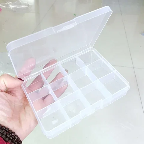 

Transparent Plastic 12 Compartment Storage Box Earring Ring Jewelry Bin Bead Case Container A826 1pc