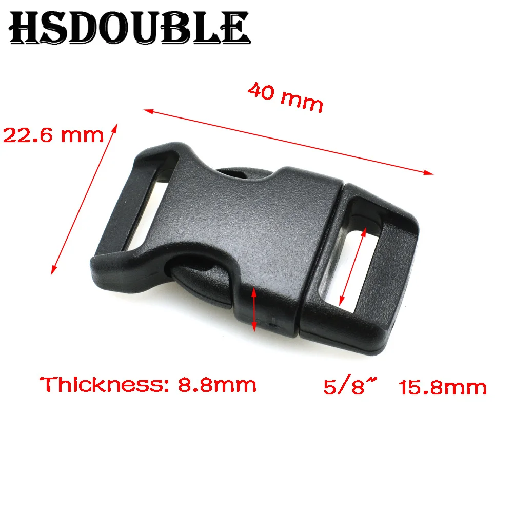 Plastic Side Release Buckle 10 Pcs/Pack 3/8"5/8"3/4"1" Contoured Curved Side Release Buckles For Bag DIY Webbing Straps Paracord Bracelet
