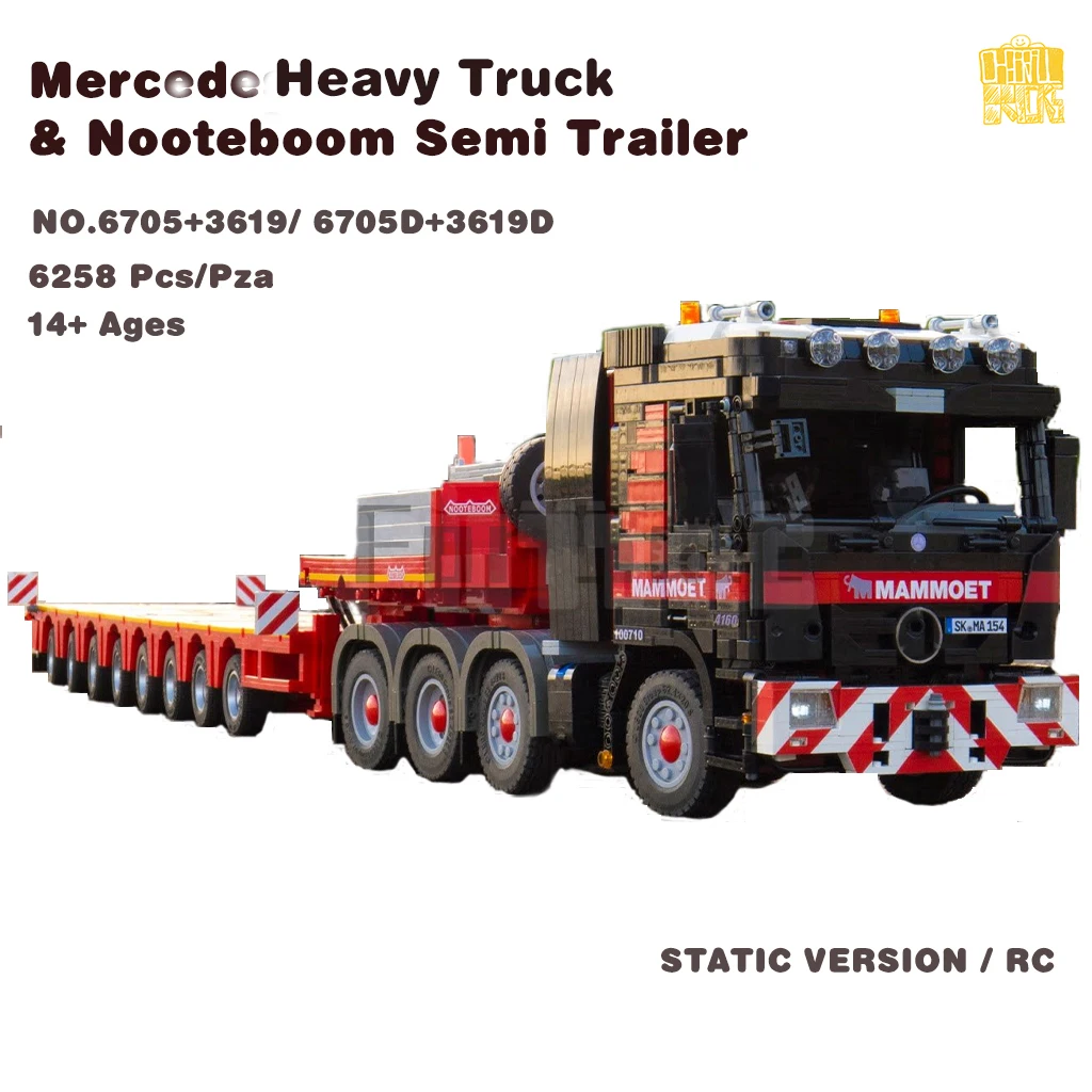 MOC6075 Heavy Truck 3619 Semi Trailer Model With PDF Drawings