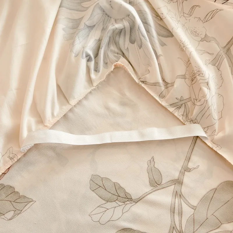 Description Picture 5 of itemPrinted Bed Skirt Non-slip Mattress Cover Protector Soft Skin-Friendly Bed Cover Bedroom Bed Skirt Bedsheet Bedding Decor