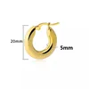 1Pair 5.0 Titanium Steel Round Thickened Earrings stainless steel smooth circle solid thick Earrings jewelry Accessories Gifts 2
