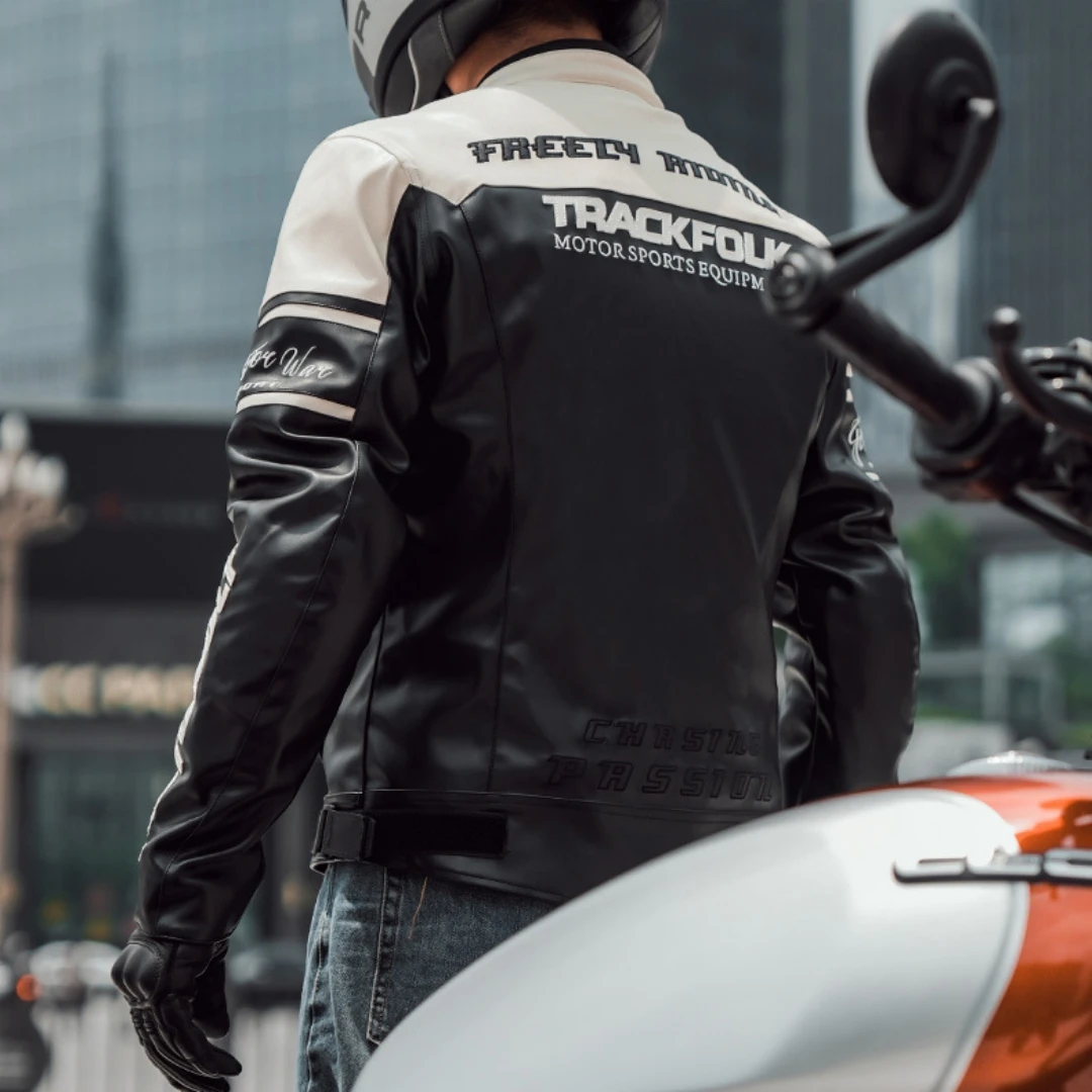 오토바이 빈티지 레저 가죽 재킷 PU 가죽 작업복 야외 라이딩 의류 안티폴 장비 내마모성