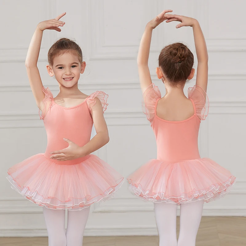 SWDZM-Jupe de Ballet pour Fille, Vêtements de brev, Tutus, Justaucorps à Manches Courtes, Costumes en Coton