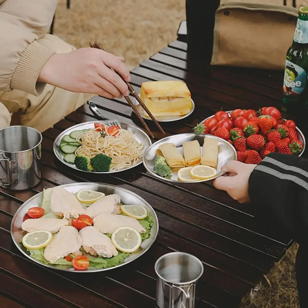 Stainless Steel Camping Plates 6