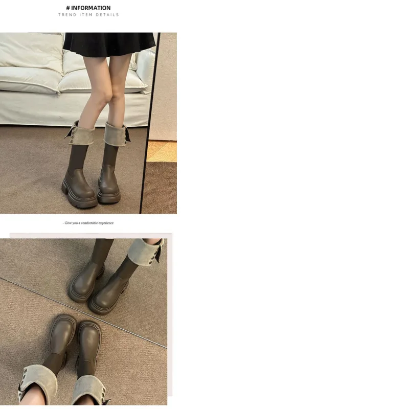 Women's Knee High Boots Thick Sole Autumn Winter Knight Style_voghion.com