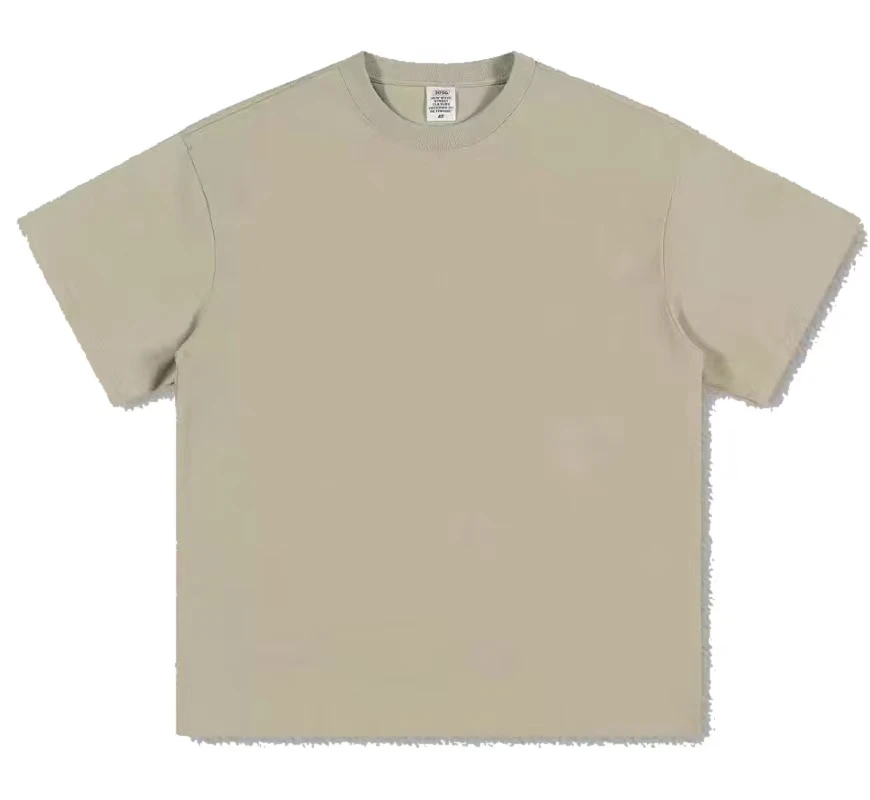 Black & White Heavy-duty 500g Pure Cotton Thickened Round Neck T-shirt