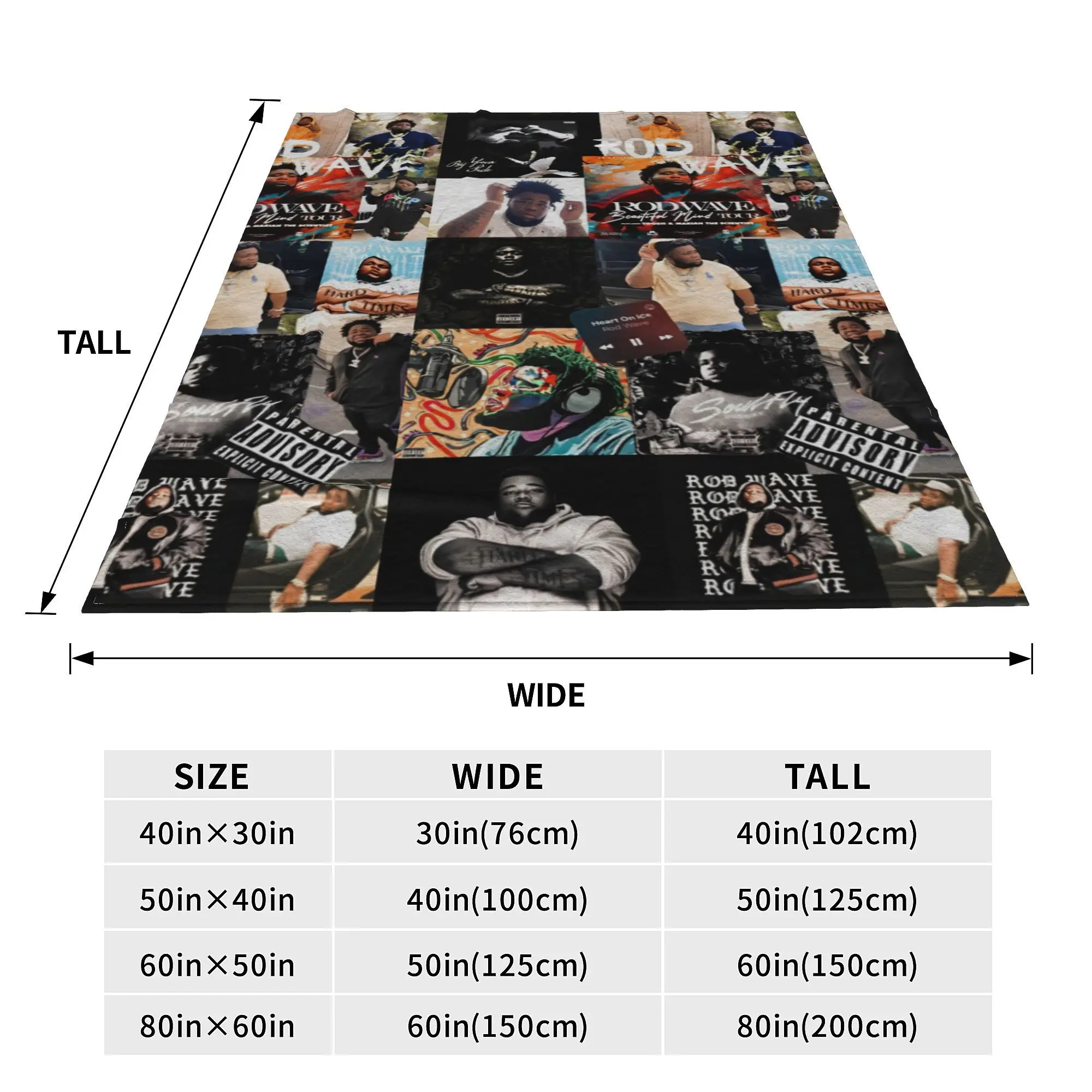 Rod Wave Hip Hop Rapper Flannel Blanket Singer Music Creative Throw Blankets Home Hotel Sofa 125*100cm Quilt Lightweight Thin 6