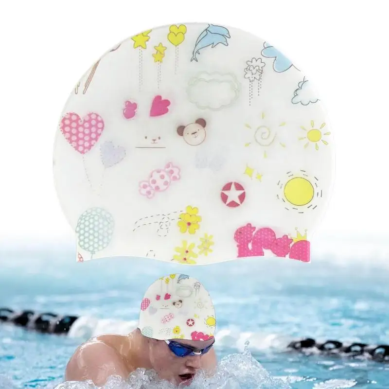 Bonnet de bain femme, bonnets de bain en silicone pour cheveux