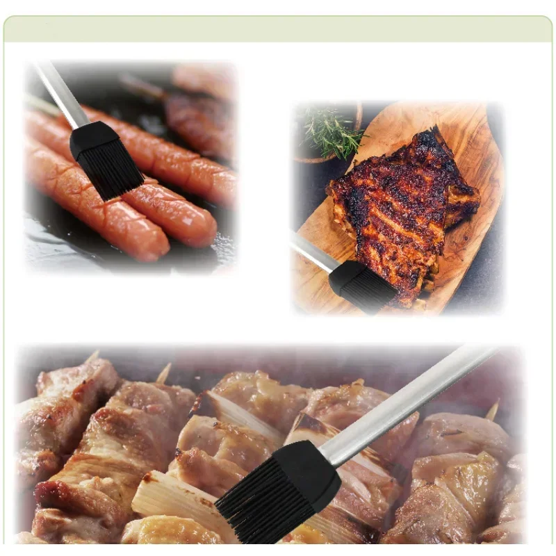 Stainless steel Silicone barbecue brush BBQ Oil Sauce Brush Pastry Brosse Creative BBQ Baking Oil Brush kitchen Barbecue Tool