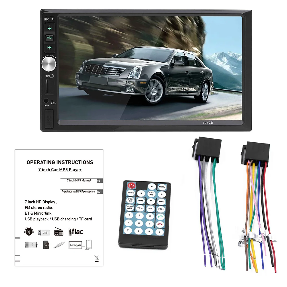 

7-inch 2Din Car multi-functional high-definition car MP5 player supports U disk AUX Bluetooth plug-in card Car Multimedia Player