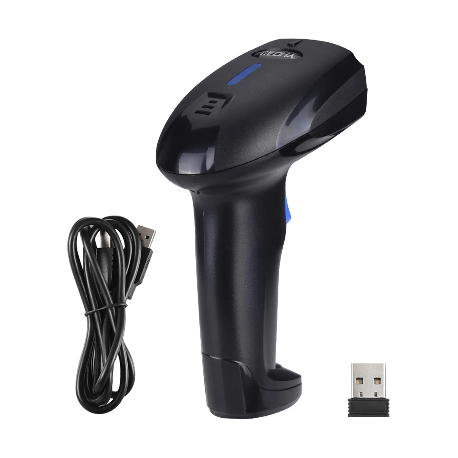 2-in-1 2.4G Wireless Barcode Scanner & USB Wired Barcode Scanner Automatic Handheld Rechargeable 1D Bar Code Reader