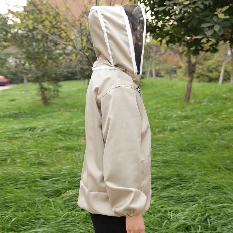 Description Picture 3 of itemMesh Hat Breathable Zipper Anti Bee Clothes Half Body Elastic Cuffs Bees Protective Clothing Anti-tearing Material Anti-sting