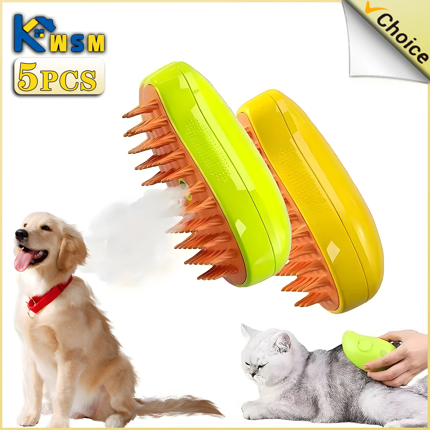 15PCS3in1SteamDogBrushElectricSprayCatHairBrushPetMassage