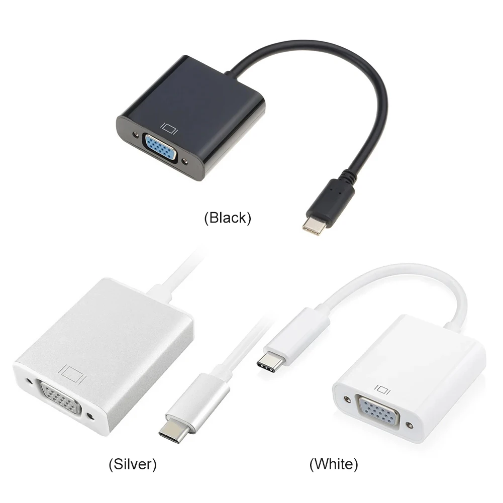 USBC to VGA  USB 3.1 C Ÿ to VGA   ̺, ƺ 12 ġ ũҺ ȼ ̾ 950XL , 1080P FHD