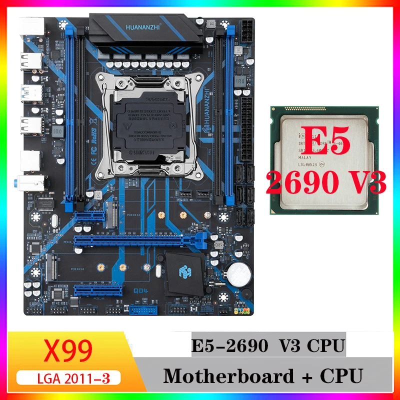 

Материнская плата x99 huananzhi motherboard cpu комплект xeon e5 2690 v3 ddr4 ram combo 8gb 32gb материнские платы cpu gamer computador для компьютерных игр gtx 1660 ti super rx 580 8gb rtx 3060