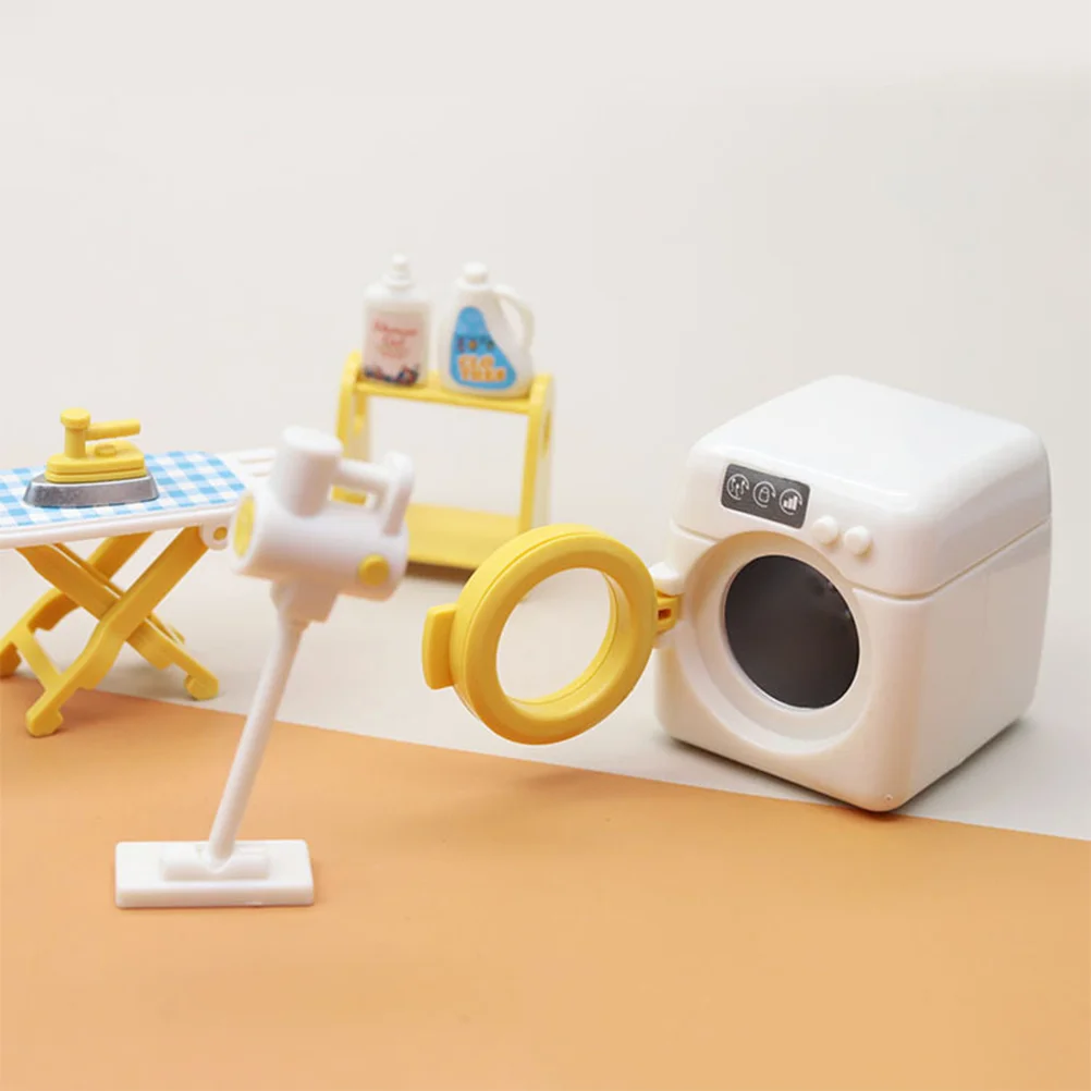 1Set Mini Washing Machine Set for Kids Pretend Play Simulation Educational Role Play Game