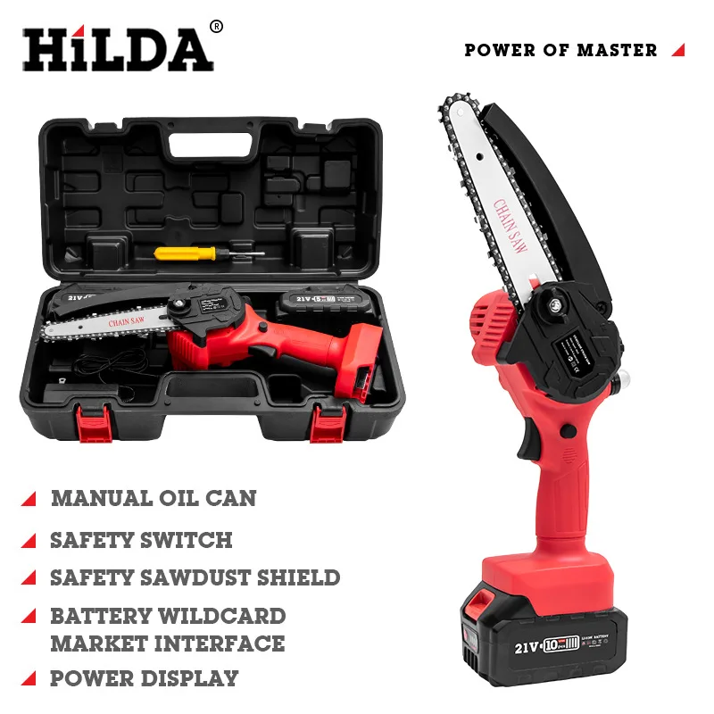 Hilda Electric Chain Saw Lithium Electric Saws 6 Inch 1000 W Power Saws