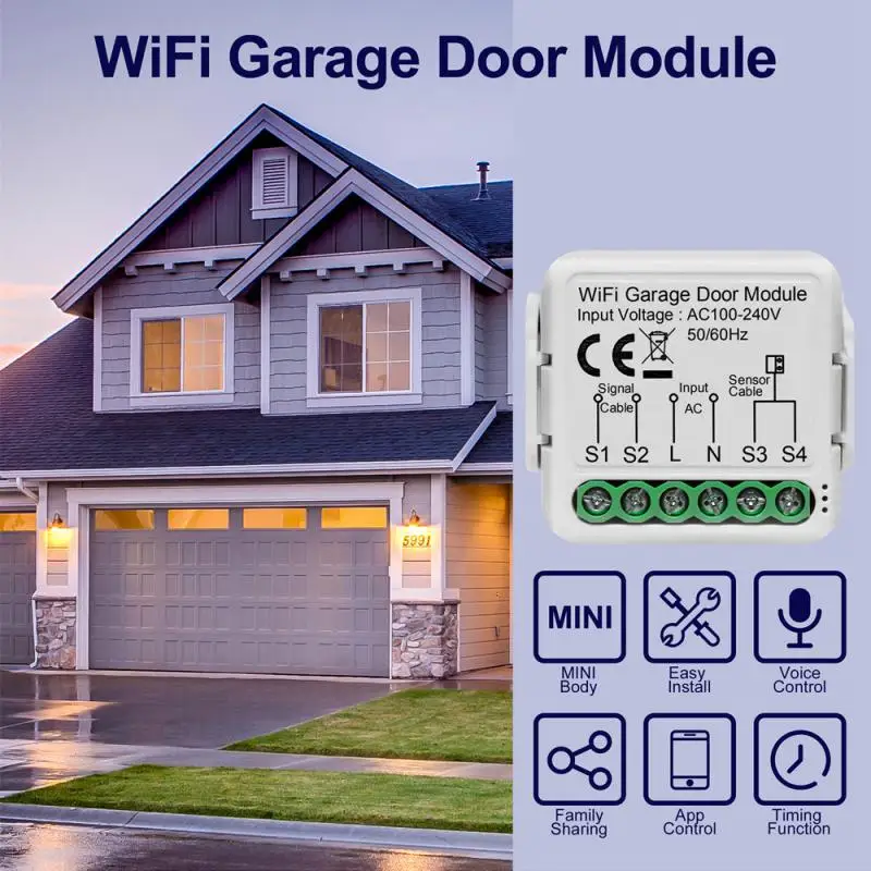 

Tuya Smart WiFi Garage Door Opener Controller with APP Voice Control Functions Works with Yandex Alice Alexa Home