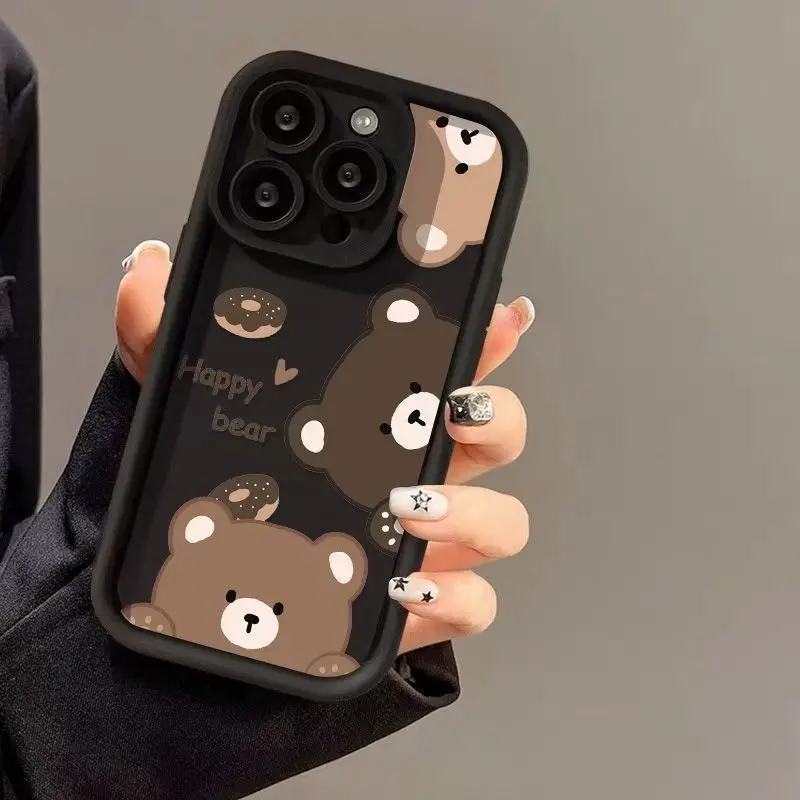 Cartoon Happy Bear Soft TPU Phone Case