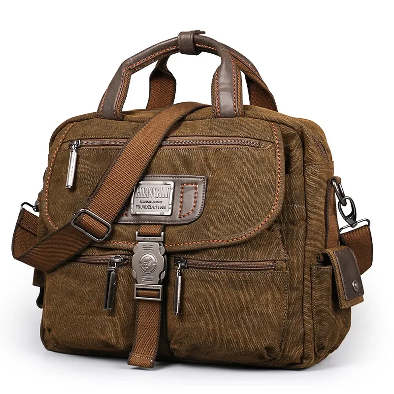 

Messenger Handbag Canvas Leisure Briefcase Travel Toolkit Multifunction Men Vintage Mallet Retro Package 2022 Shoulder Bags Ruil