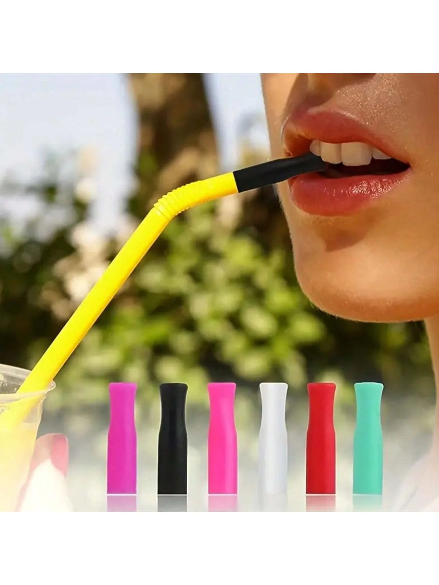 Reusable Silicone Straw Covers for Metal Straws (Color Varies)