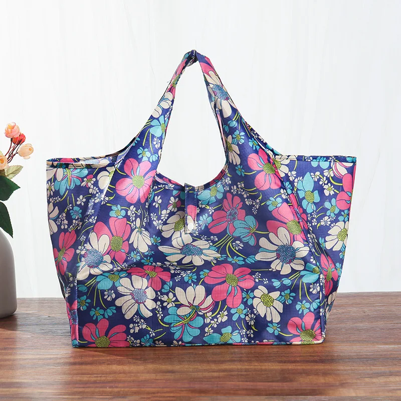 Tote Reusable Polyester Portable Shoulder Women's Handbags Folding Pouch Shopping Bag Storage Travel Grocery Fashion Pocket