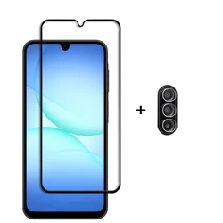 Full Cover Tempered Glass Screen Protector with 9H Hardness - Samsung  A17 (1 Glass 1 Lens)